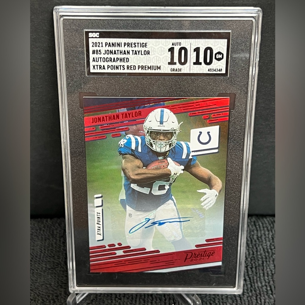 2021 Panini Prestige Jonathan Taylor Xtra Points PREMIUM RED AUTO #85 SGC 10 💎💎💎